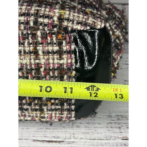 Coach Galaxy Tweed Tote Bag Shoulder Purse H1221-F20025 Black Pink & Tan - Picture 14 of 15